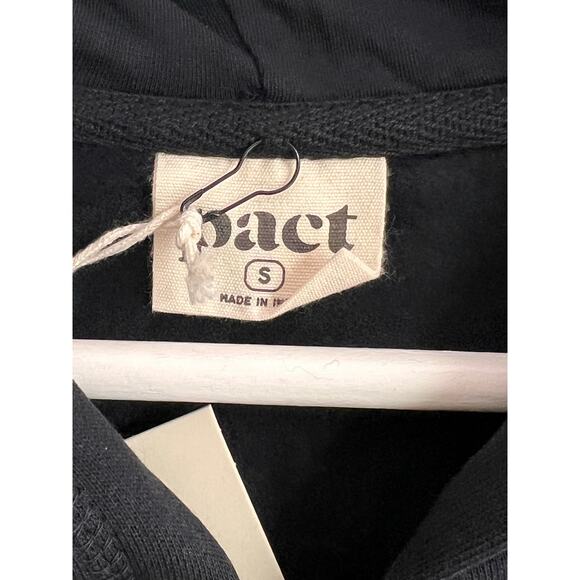 Pact One For All Organic Cotton Long Sleeve Full Zip Hoodie Black Unisex Size S - Picture 4 of 9